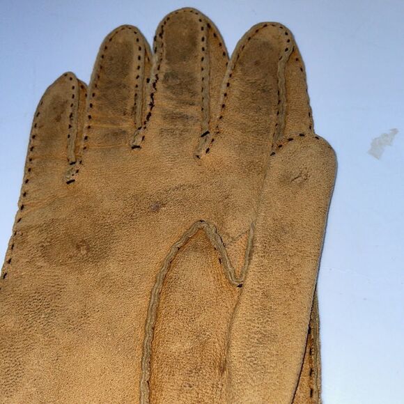 Vintage Hansen tan suede leather gloves - Picture 5 of 7
